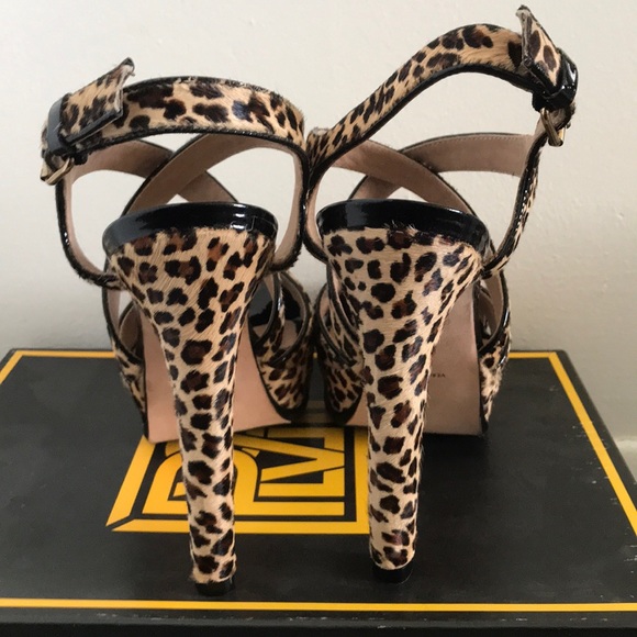 Pour la Victoire leopard calf pony hair heels - size 8M - Picture 3 of 4